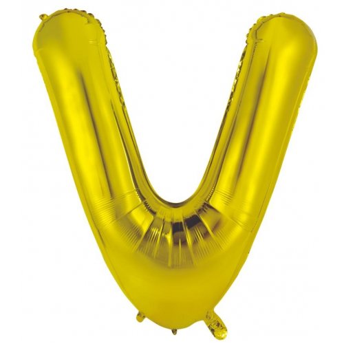 Gold Letter V Balloon - 86cm - lettervgold c954 4f83 91e0 by Bondi Road Balloons
