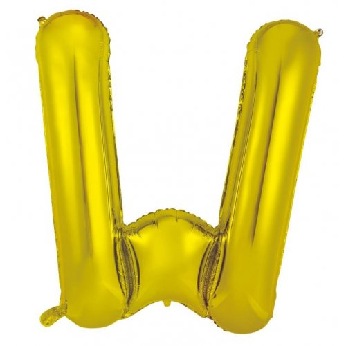 Gold Letter W Balloon - 86cm - letterwgold d50d 42c8 bd82 by Bondi Road Balloons