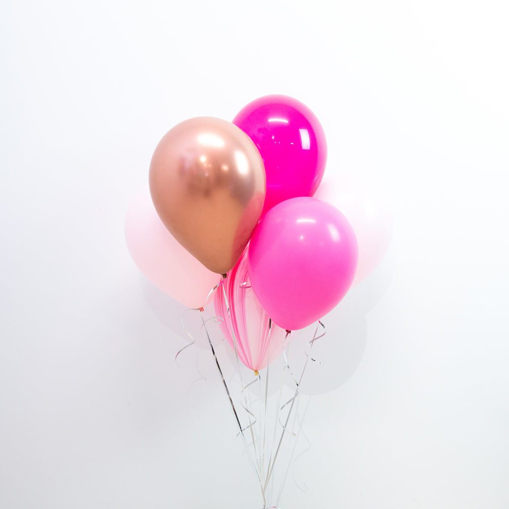 Pretty in Pink 7 x 28cm latex helium bunch - prettyinpinklatexbunch in Bondi, Sydney