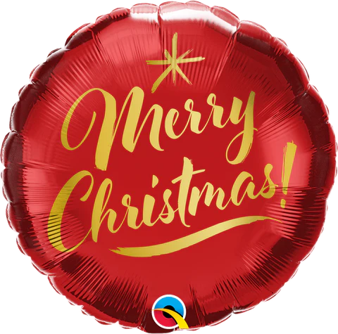Merry Christmas 45cm foil helium inflated - merrychristmasqualatexred in Bondi, Sydney